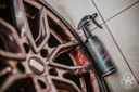 Wheel Cleaner Bleeding – Extreme close-up of wheel spokes showing red bleeding iron reaction actively dissolving brake dust | Car Detailing | miio Store