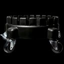 Base noire robuste sur roues pour déplacer sans effort vos seaux de lavage.