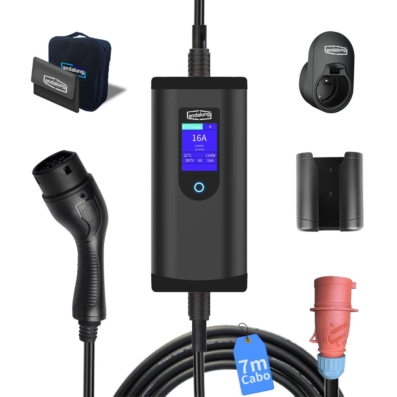 Cargador Portátil Andalung – 11 kW – Cable 7 m