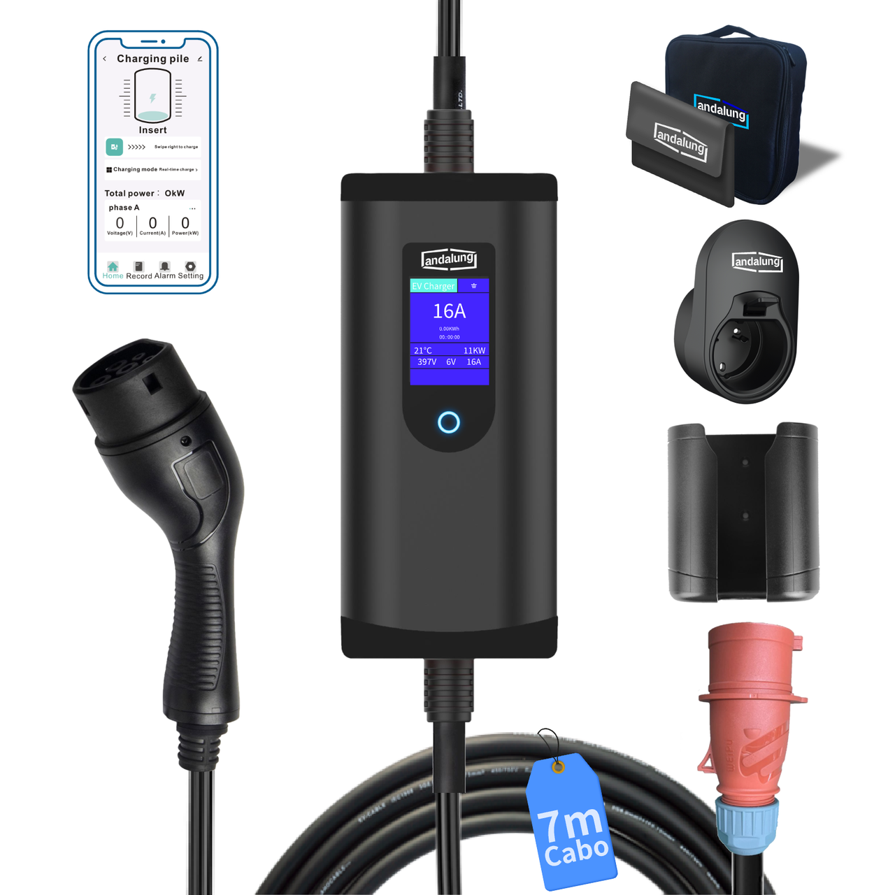 Cargador Portátil Andalung – 11 kW – Cable 7 m