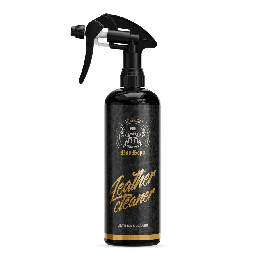 Leather Cleaner 500ml – Frasco spray preto com rótulo dourado para limpeza profunda e condicionamento de couro | Cuidado do Couro | miio Store