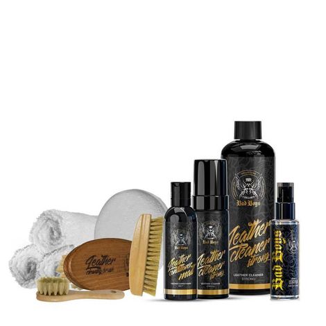Leather Care Set PRO Strong – complete kit with cleaner, conditioner and applicators