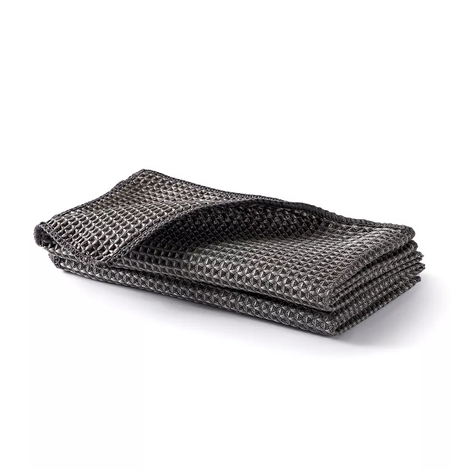 Microfiber for Glass – Paño de microfibra gris oscuro con textura waffle doblado, diseñado para pulir cristales del coche sin marcas | Cristales Auto | miio Store