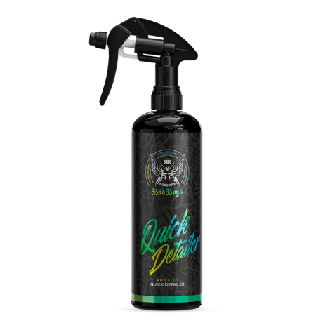 Quick Detailer 500ml – Frasco spray preto 500ml com letras verdes Quick Detailer para manutenção de pintura e remoção de pó | Detailing Auto | miio Store