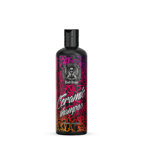 Ceramic Shampoo 500ml – Frasco preto 500ml com rótulo arte graffiti multicolor Ceramic Shampoo para lavagem auto com SiO2 | Lavagem Auto | miio Store