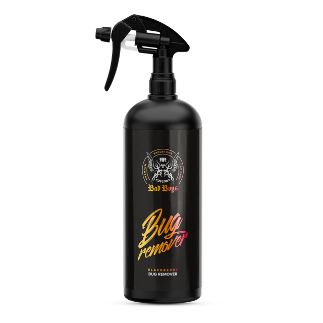 Bug Remover 1L – Black 1L spray bottle with yellow-orange label, formulated to dissolve insect residue from car surfaces | Car Detailing | miio Store